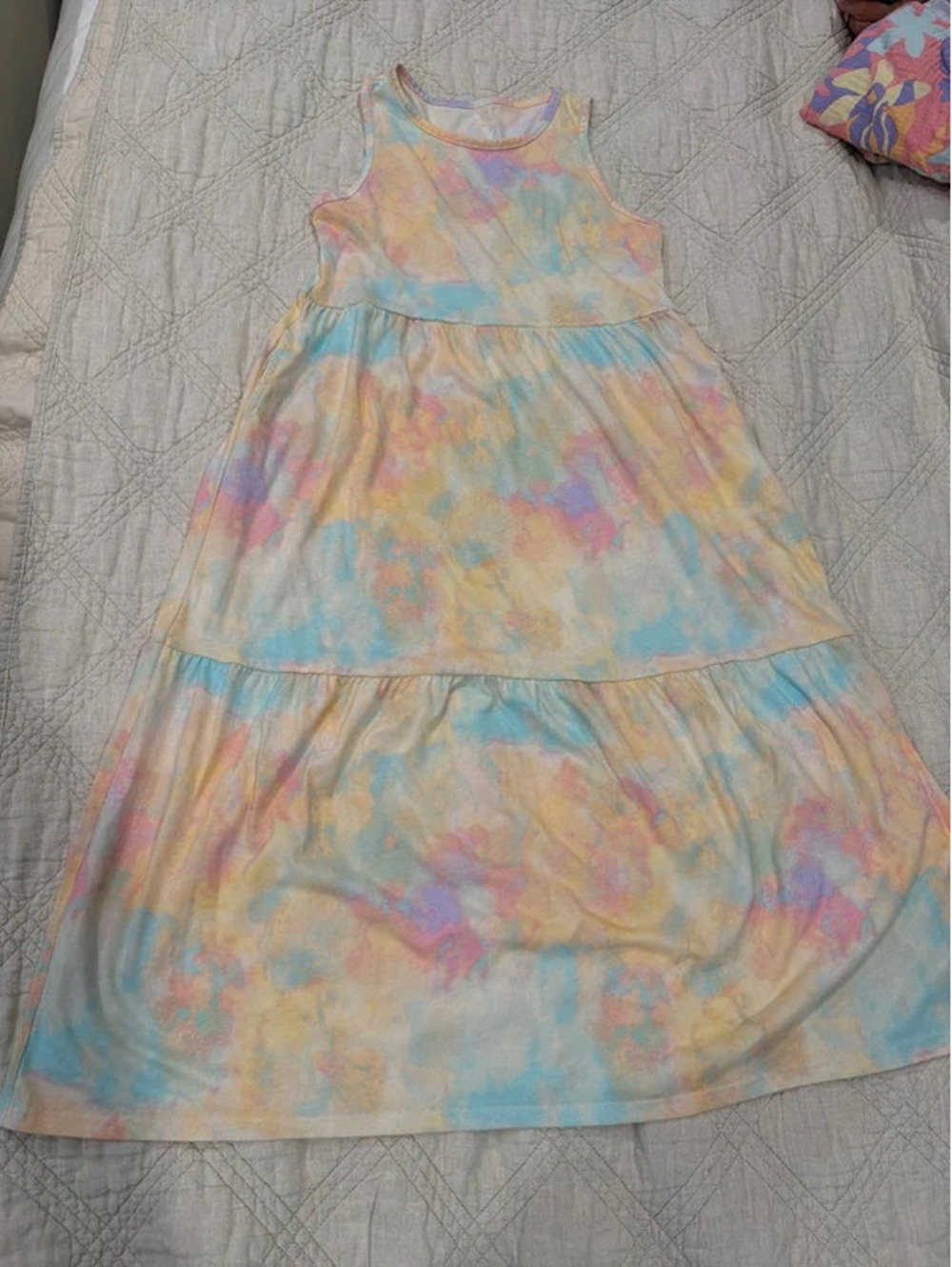 Wonder Nation Girls Size 10–12 Pastel Tie-Dye Tiered